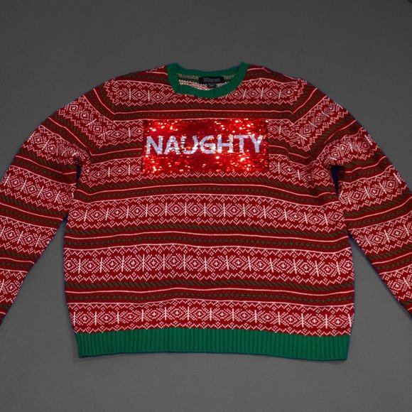 Other - Naughty/Nice Sequined Christmas Sweater - Ugly Sweatshirt